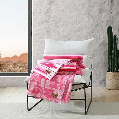 Wrangler Knockin Boots Pink Throw Blanket