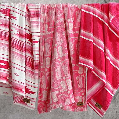 Wrangler Knockin Boots Pink Throw Blanket