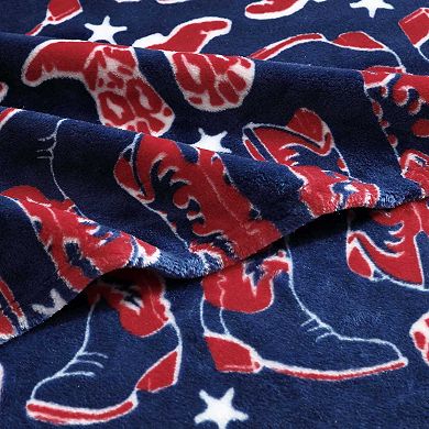 Wrangler Knockin Boots Blue Throw Blanket