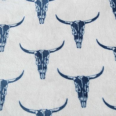 Wrangler Steer Head Blue Throw Blanket