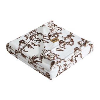 Wrangler Mustangs Brown Throw Blanket