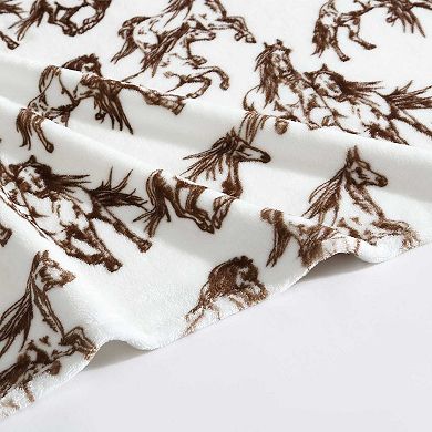 Wrangler Mustangs Brown Throw Blanket