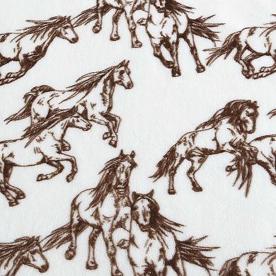 Wrangler Mustangs Brown Throw Blanket