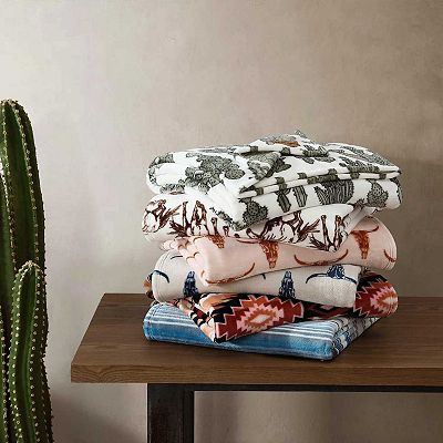 Wrangler Cactus Garden Green Throw Blanket