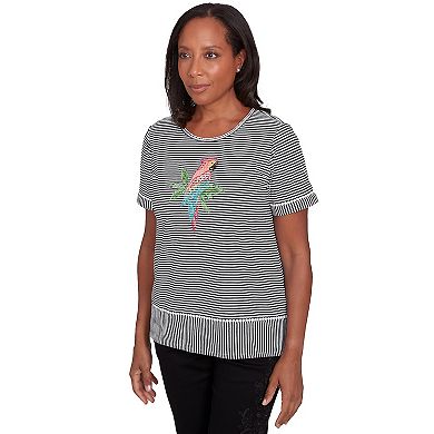 Women's Alfred Dunner Crewneck Parrot Striped Tee