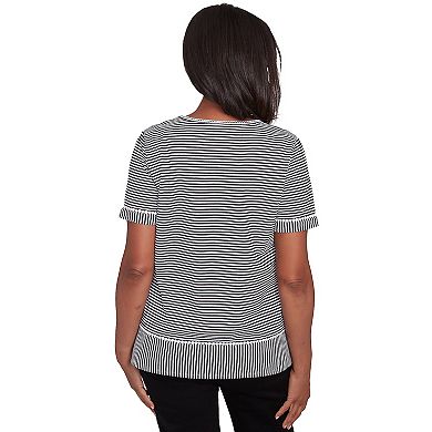 Women's Alfred Dunner Crewneck Parrot Striped Tee
