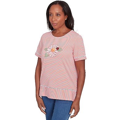 Women's Alfred Dunner Daisy Knit Striped Tee