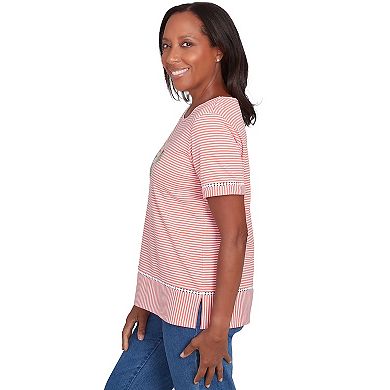 Women's Alfred Dunner Daisy Knit Striped Tee