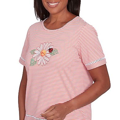 Women's Alfred Dunner Daisy Knit Striped Tee