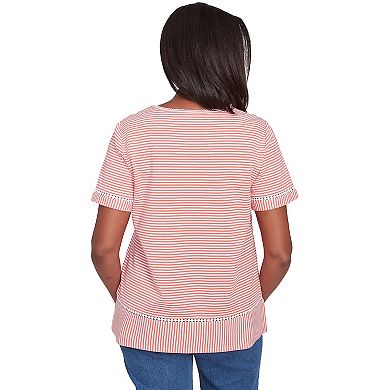 Women's Alfred Dunner Daisy Knit Striped Tee