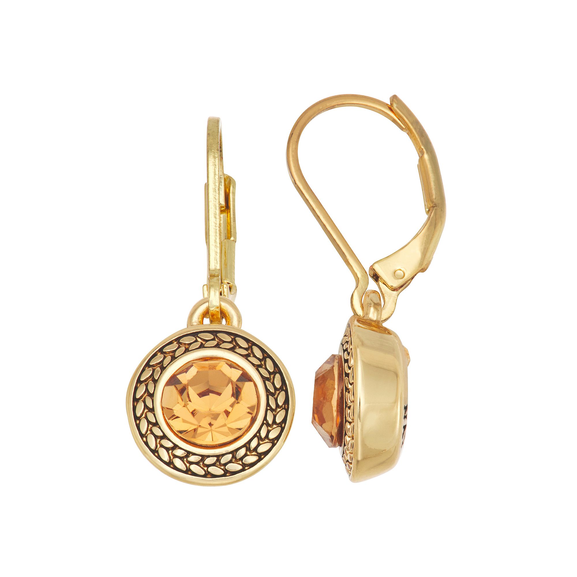 Napier Gold Tone Color Decor Pink Drop Earrings, Womens, Brown