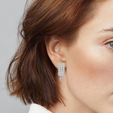 Napier Silver Tone Caviar Hoop Clip-On Earrings
