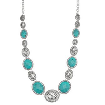 Napier Silver Tone Western Collar Necklace