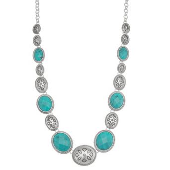 Napier Silver Tone Western Collar Necklace