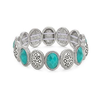 Napier Silver Tone Western Stretch Bracelet