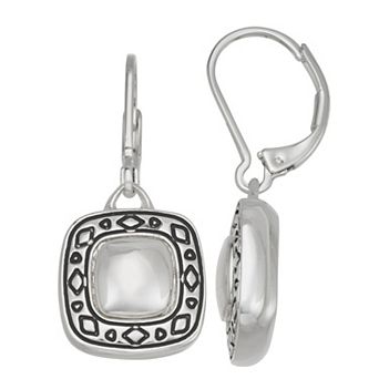 Napier Silver Tone West Drop Earrings