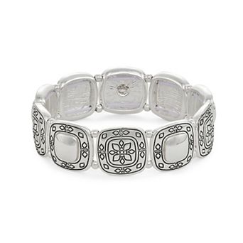 Napier Silver Tone West Stretch Bracelet