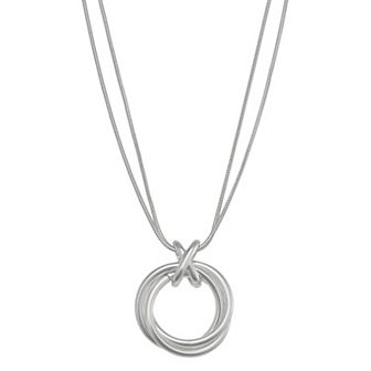 Napier Silver Tone West Pendant Necklace