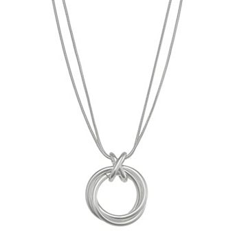 Napier Silver Tone West Pendant Necklace