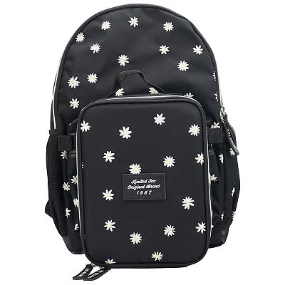 Jollitot Kids Backpack Set With Lunch Box & Pencil Case – Lightweight, Waterproof, Daisy Print, Large Capacity