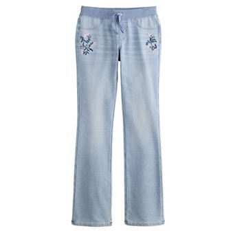 Girls 6-18 SO® Adaptive Ribbed Waist Bootcut Jeans