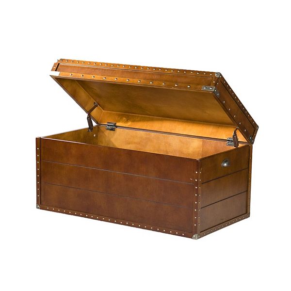 Steamer Trunk Coffee Table, Leather Steamer Trunk Coffee Table