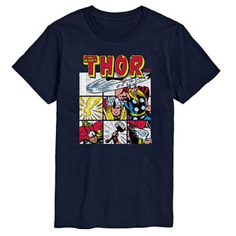 Men's Marvel Thor Retro Comic Panels Graphic Tee