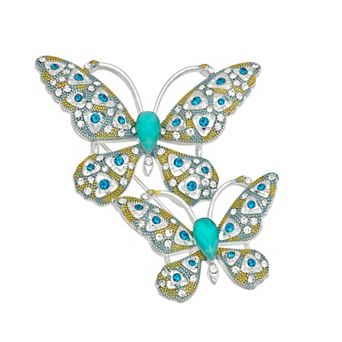 Napier Silver Tone Elevated Butterflies Pin