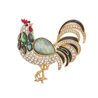Napier Gold Tone Elevated Rooster Pin