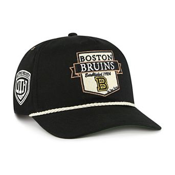 Men's '47 Black Boston Bruins Old Time Hockey Rafter Sure Shot Hitch Adjustable Hat