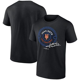 Men's Fanatics Juan Soto Black New York Mets Seal Logo T-Shirt