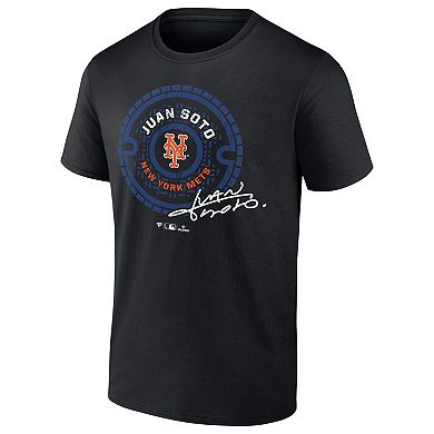 Men's Fanatics Juan Soto Black New York Mets Seal Logo T-Shirt