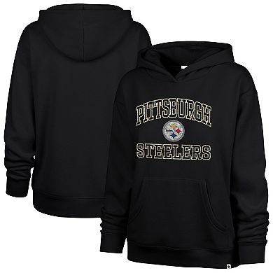 Women's '47 Black Pittsburgh Steelers Clarity Naomi Pullover Hoodie