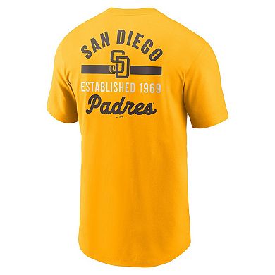 Men's Nike Gold San Diego Padres 2-Hit T-Shirt