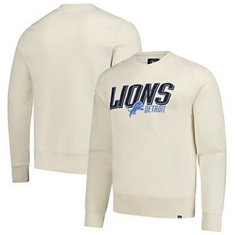 Men's '47 Cream Detroit Lions Locked In Headline Pullover Sweatshirt