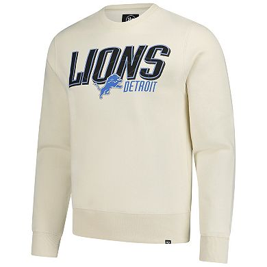 Men's '47 Cream Detroit Lions Locked In Headline Pullover Sweatshirt