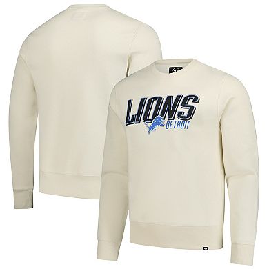 Men's '47 Cream Detroit Lions Locked In Headline Pullover Sweatshirt