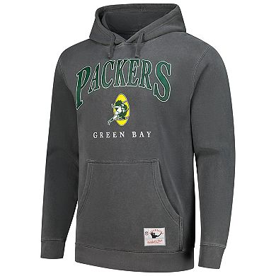 Men's Mitchell & Ness Black Green Bay Packers Slot Pullover Hoodie