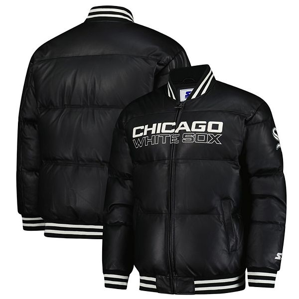 【STARTER】 White sox jacket sizeL VINTAGE STARTER CHICAGO WHITE SOX FULL ZIPP WITH HOODB WINTER
