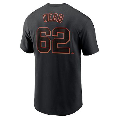 Men's Nike Logan Webb Black San Francisco Giants Fuse Name & Number T-Shirt