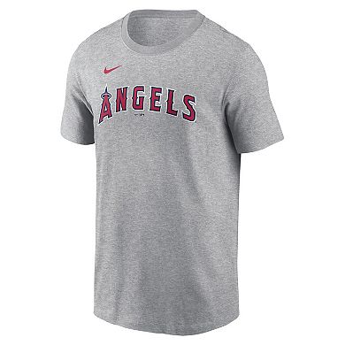 Men's Nike Mike Trout Gray Los Angeles Angels Fuse Name & Number T-Shirt