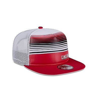 Men's New Era Red Cincinnati Reds Team Horizon 9FIFTY A-Frame Trucker Snapback Hat