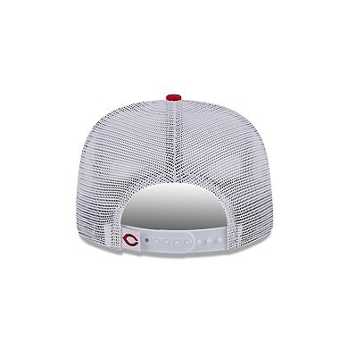 Men's New Era Red Cincinnati Reds Team Horizon 9FIFTY A-Frame Trucker Snapback Hat