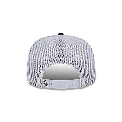 Men's New Era Black Chicago White Sox Team Horizon 9FIFTY A-Frame Trucker Snapback Hat