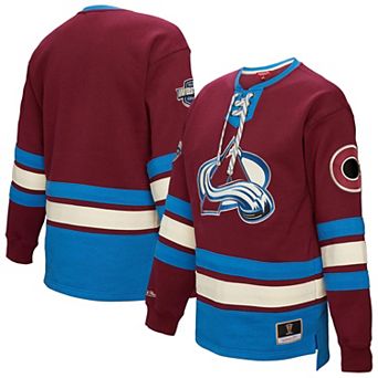 Women's Mitchell & Ness Burgundy Colorado Avalanche Heritage Lace-Up Pullover Sweatshirt