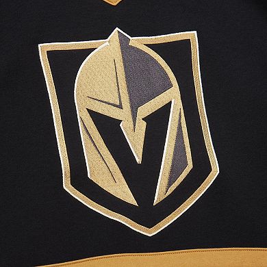 Women's Mitchell & Ness Black Vegas Golden Knights Heritage Lace-Up Pullover Sweatshirt