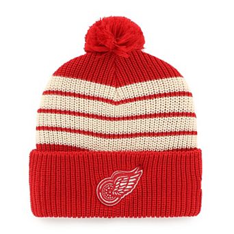 Men's '47 Red Detroit Red Wings Old Time Hockey Barn Cuffed Knit Hat with Pom