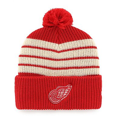 Men's '47 Red Detroit Red Wings Old Time Hockey Barn Cuffed Knit Hat with Pom