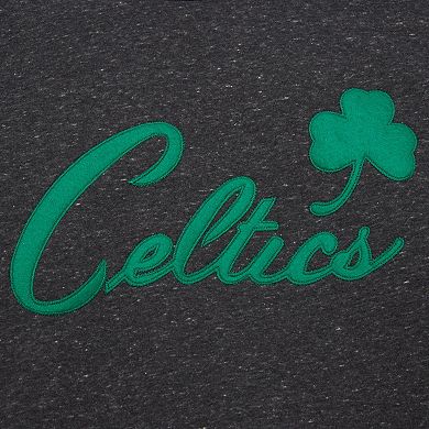 Men's Black Boston Celtics Hardwood Classics Blackout Collection Snow Washed Pullover Sweatshirt