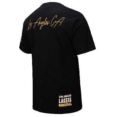 Men's Black Los Angeles Lakers Black Out Collection Vintage Premium T-Shirt